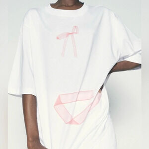 ZARA, Bows t-shirt, size Large